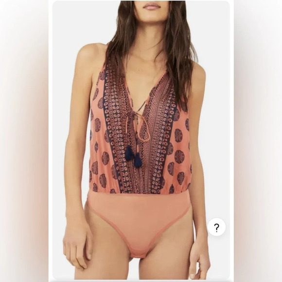 Free People Intimately Soul Of The Sun Bodysuit Boho Brick Combo Size Small - Picture 3 of 8